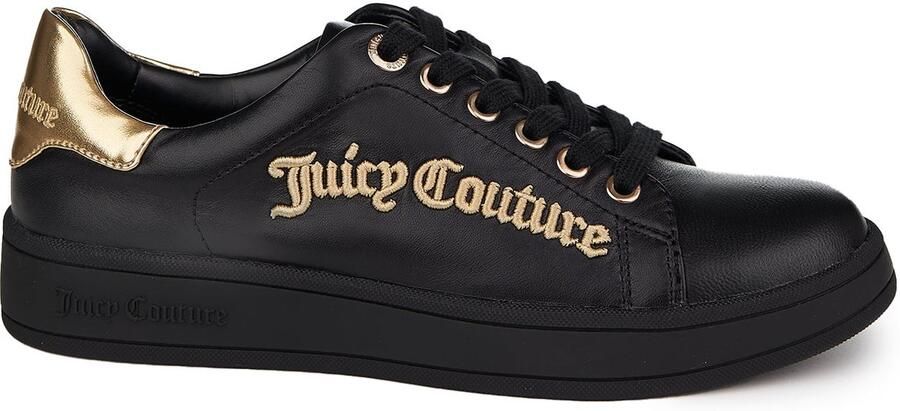 Juicy Couture natuurlijk lederen sneakers Carlie lage top zwart