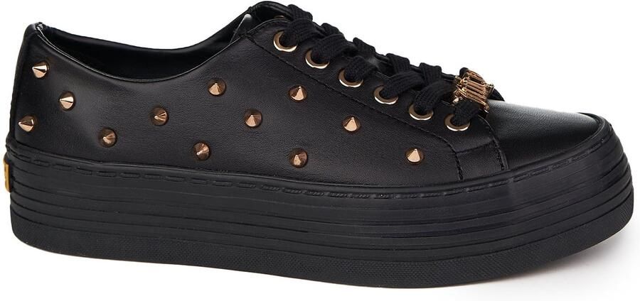 Juicy Couture Sneakers Natuurlijk Leer Wit Lage Top Zwart