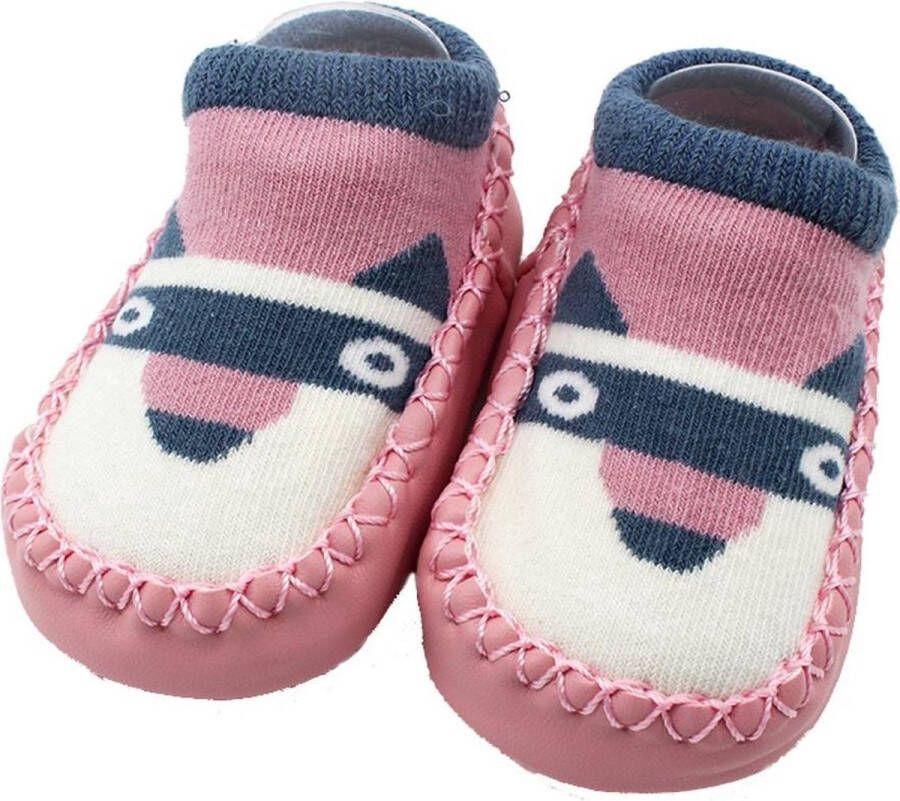 Jumada ´s Baby Sokjes van een half jaar tot Slofsokken Sloffen Antislip Roze Paars
