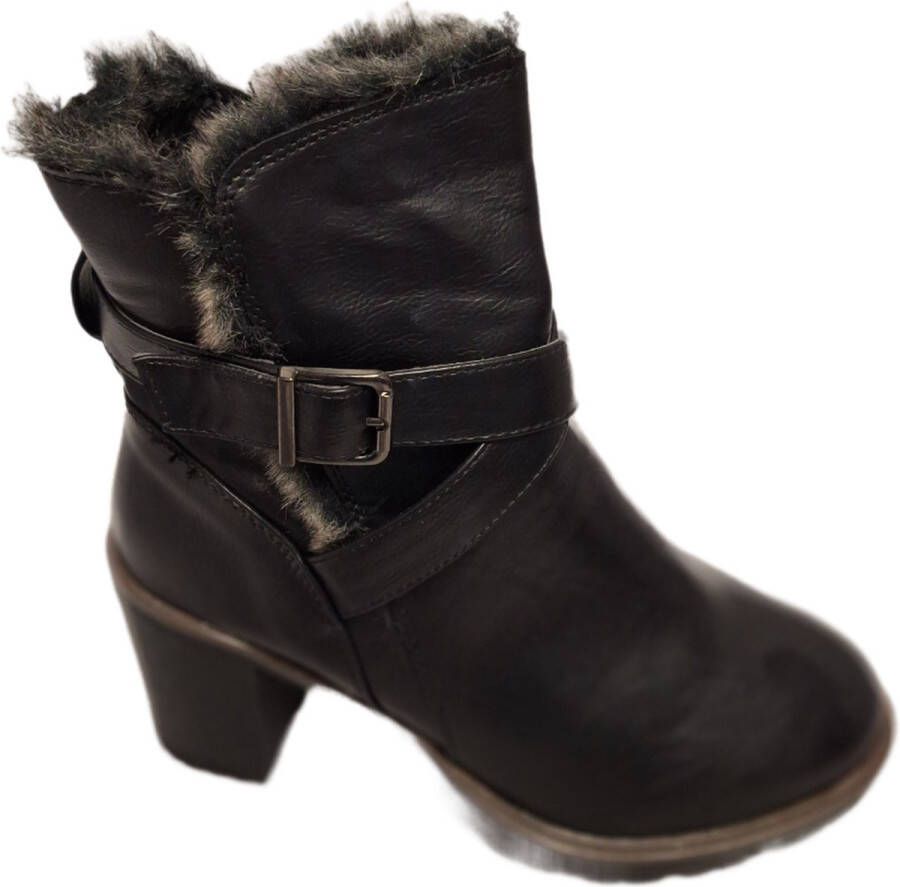 Jumex -ENKELBOOTS-FUR RANDJE-HAK -BLACK