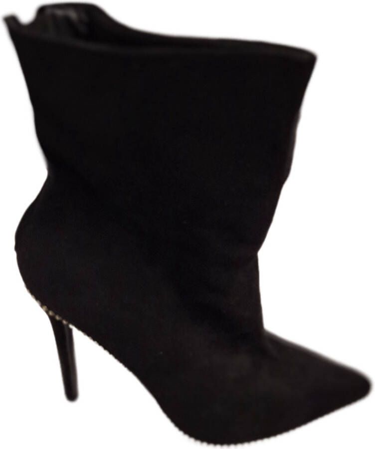 Jumex -ENKELLAARSJE MET STILLETO HEEL- FAKE SUEDE-BLACK