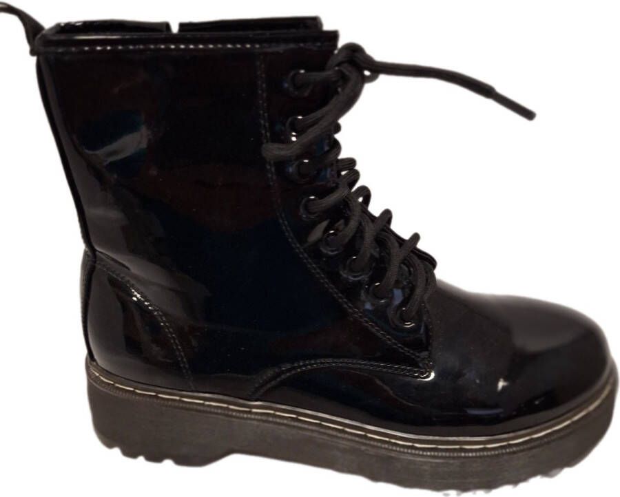 Jumex -VETERBOOTS-DR MARTENS STYLE-BLACK MIRROR