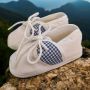 Junior joy Babyschoenen Newborn Junior Wit Met Blauwe Ruitjes - Thumbnail 3