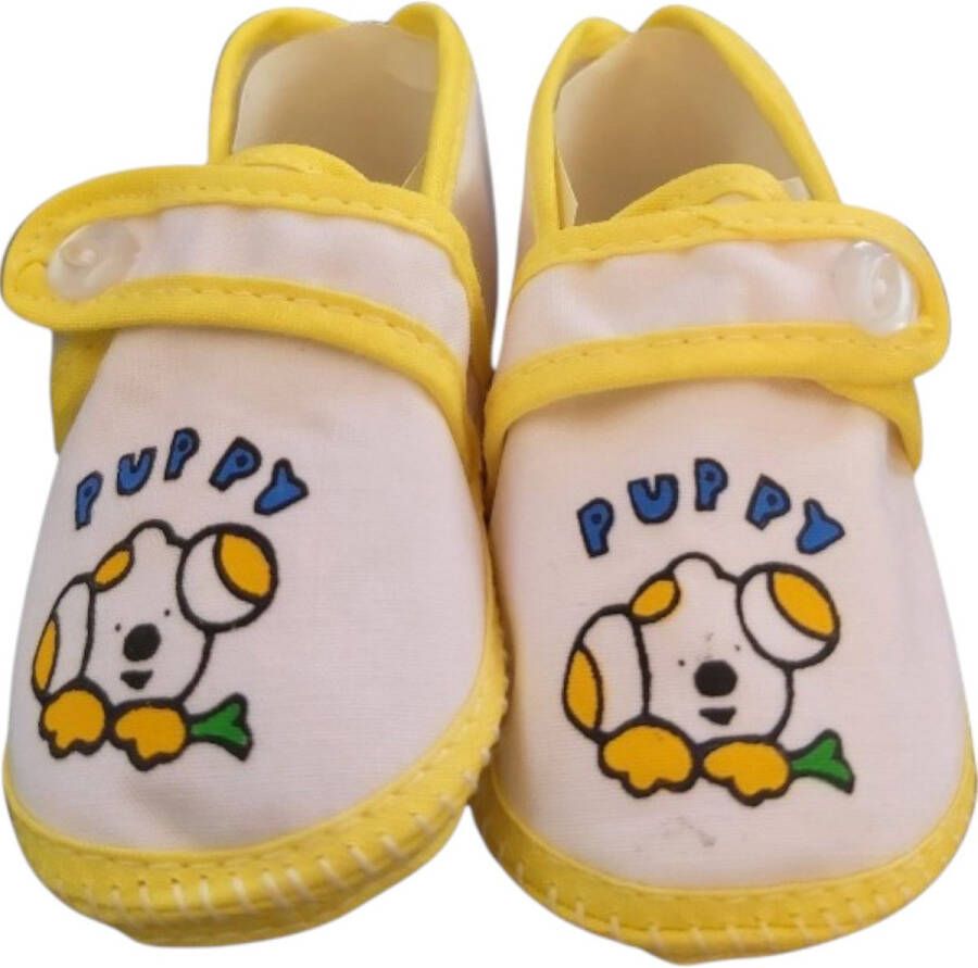 Junior joy Babyschoenen Newborn Junior Geel Met Puppy