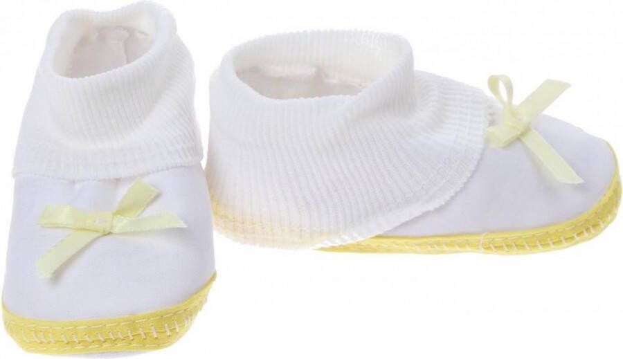 Junior joy Babyschoenen Hoog Newborn Meisjes Wit geel Met Strik