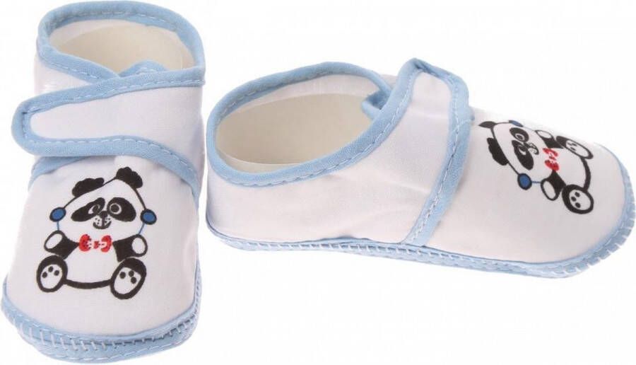 Junior joy Babyschoenen Newborn Junior Wit lichtblauw Met Panda