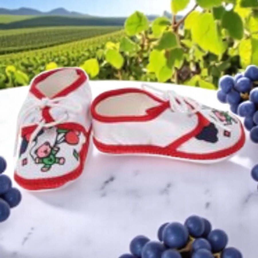 Junior joy Babyschoenen Newborn Junior Wit rood Met Beertje