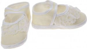 Junior joy Babyschoenen Newborn Geel wit Met Kant