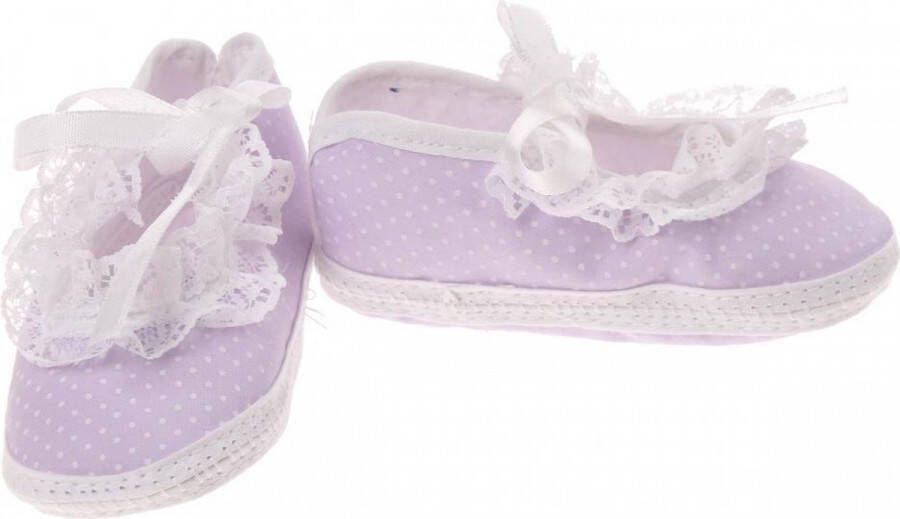 Junior joy Babyschoenen Newborn Meisjes Paars wit Met Stippen