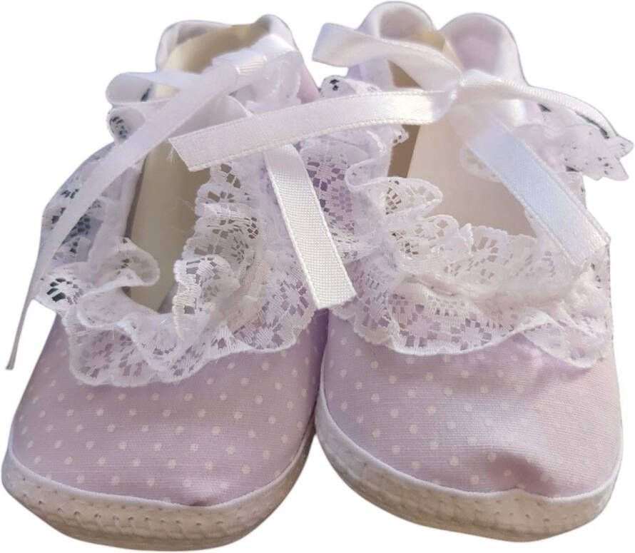 Junior joy Babyschoenen Newborn Meisjes Paars wit Met Stippen - Foto 2