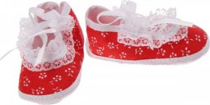 Junior joy Babyschoenen Newborn Rood Met Witte Bloemetjes