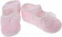 Junior joy Babyschoenen Newborn Meisjes Roze wit Met Kant - Thumbnail 1