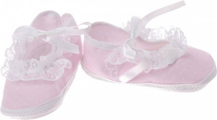 Junior joy Babyschoenen Newborn Meisjes Roze wit Met Stippen