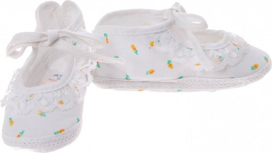 Junior joy Babyschoenen Newborn Meisjes Wit Met Gele Roos - Foto 1