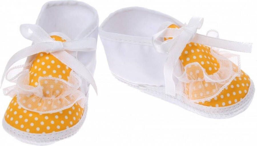 Junior joy Babyschoenen Newborn Meisjes Wit geel Met Stippen