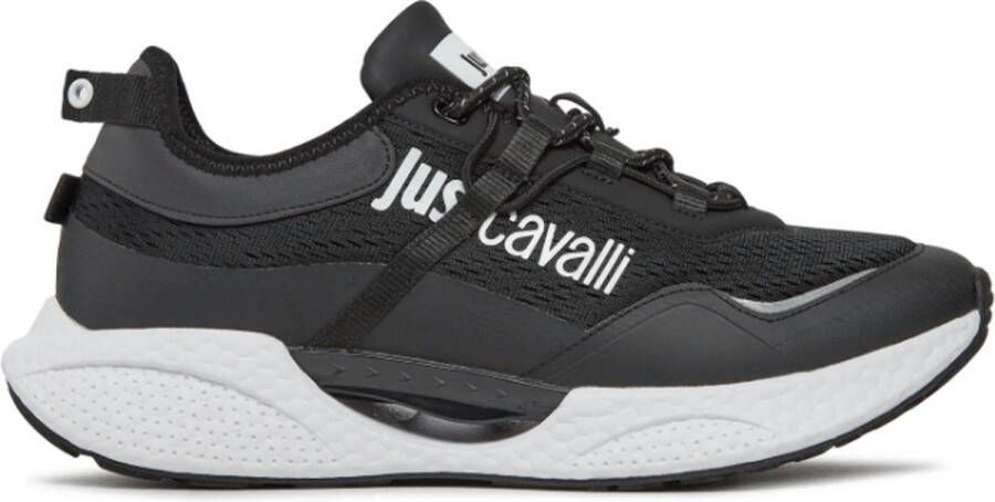 Just Cavalli Zwarte Sneakers voor Heren Aw23 Black Heren