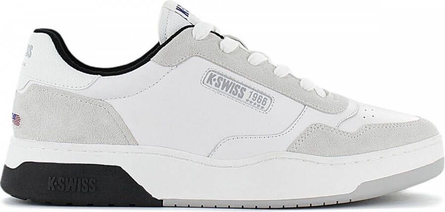 K-Swiss Cannoncourt Leather Herren Retro Sneakers Sportschoenen Schoenen Wit 07429-963-M