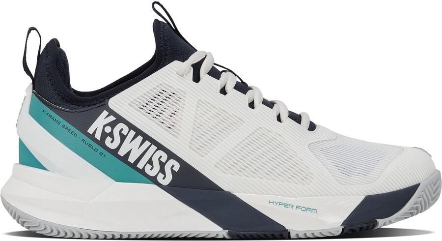 K-Swiss K-Frame Speed Rublo Clay Tennisschoenen Wit Zilver Bes