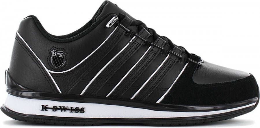 K-Swiss Rinzler Heren Leer Sneakers Schoenen Sportschoenen Zwart 01235-002-M