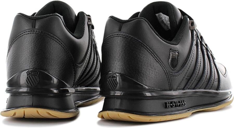 K-Swiss Rinzler Heren Leer Sneakers Sport Casual Schoenen Zwart 01235-050-M - Foto 6