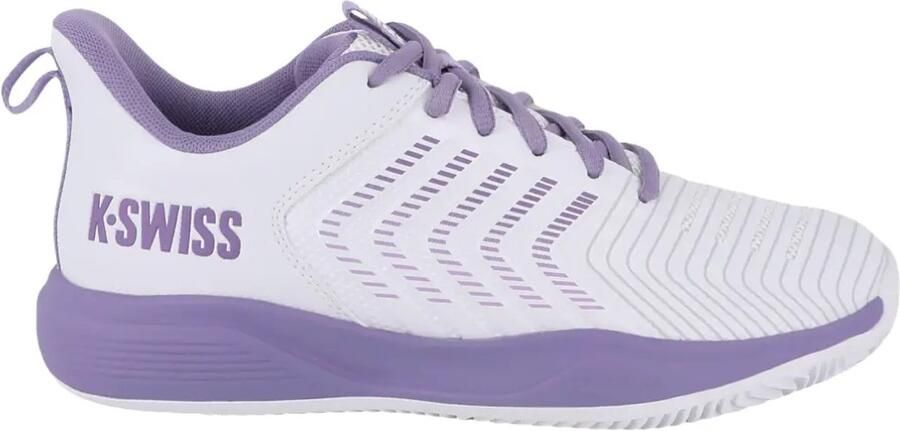 K-Swiss Ultrashot Light Clay Dames Tennisschoen Wit Paars Alle Ondergronden Sportschoen