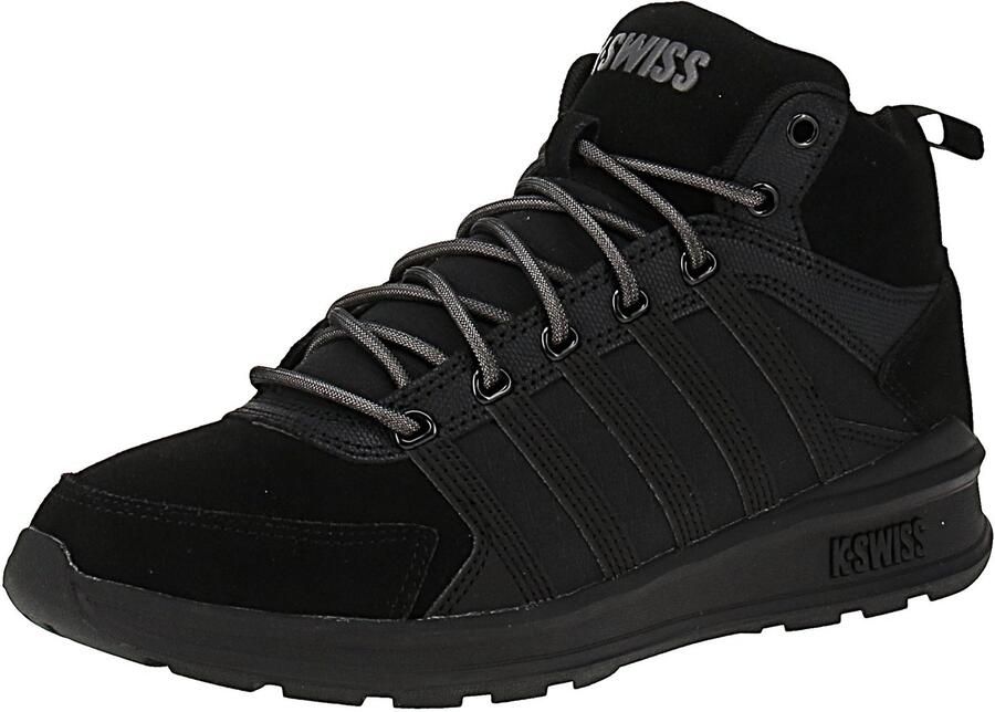 K-Swiss Vista Trainer Mid Herren Sneakers Sportschoenen Schoenen Leer Zwart 07145-010-M - Foto 2