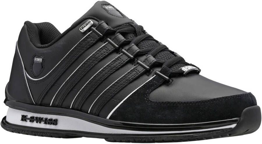 K-Swiss Rinzler Heren Leer Sneakers Schoenen Sportschoenen Zwart 01235-002-M