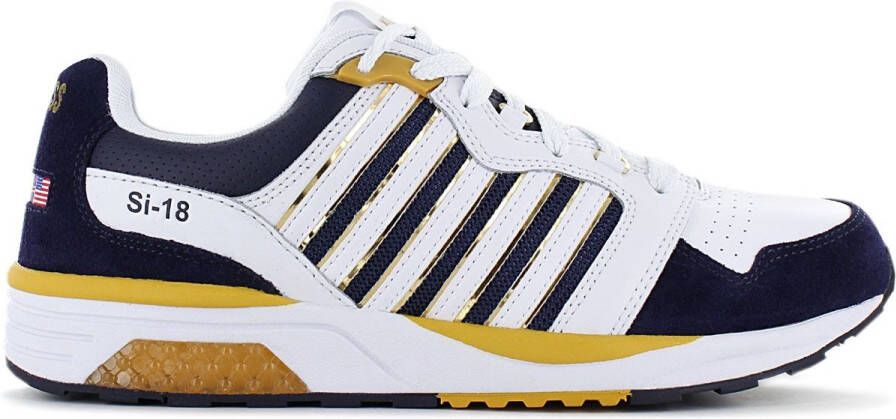 K-Swiss SI-18 RANNEL Heren Sneakers Schoenen Leer Wit-Navy 07920-856-M