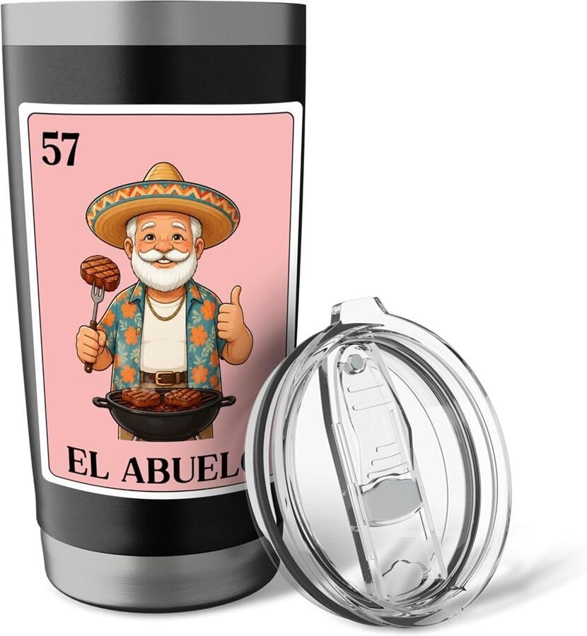 Kaart Mexicaanse vader Spaanse familie Vaderdag dubbelwandige thermobeker