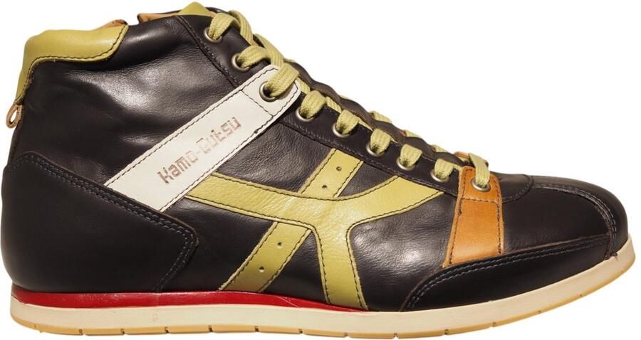 Kamo Gutsu Kamo-Gutsu donkerbruine leren heren sneakers Tifo