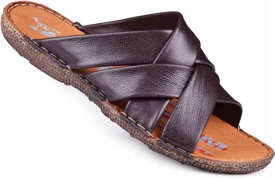 KAMPOL Heren Slippers Echt Leer Nederlands