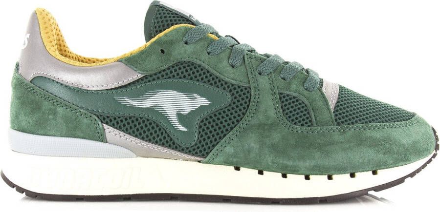 Kangaroos Coil R1 Tech | Evergreen Mustard Groen Mesh Lage sneakers