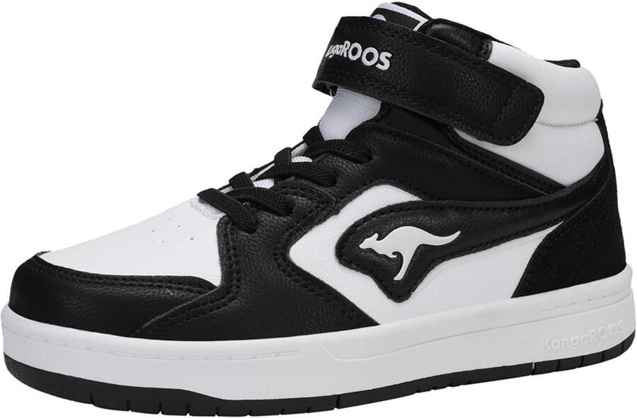 KangaROOS K-CP Hogan EV high-top jeugd unisex sneaker 10126 wit zwart K-CP Hogan EV high-top unisex kinderschoenen 10126 wit zwart