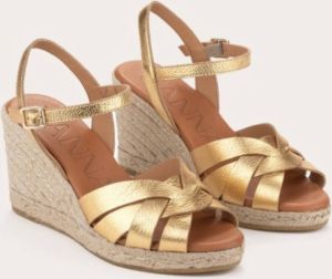 Kanna espadrilles goudkleurige sandalen op sleehak