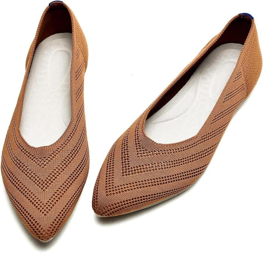 Kanten ballerina's schoenen comfortabele slipschoenen gebreide ballerina plat met ademende mesh en flexibele zool elegant business flats voor kantoor