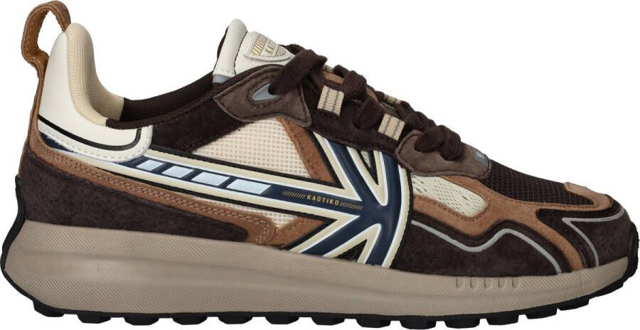 Kaotiko Vancouver Tech Sneakers Heren Leren Sneaker Bruin