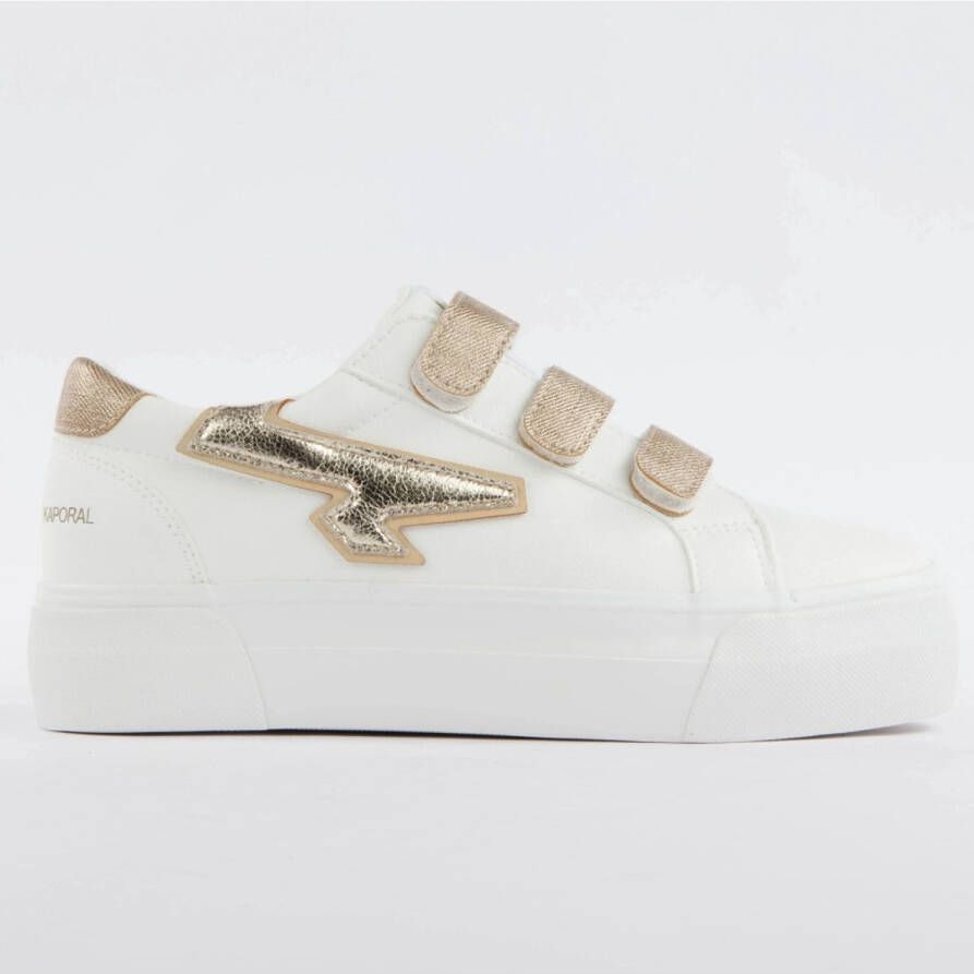 Kaporal Witte en Gouden Platform Sneakers
