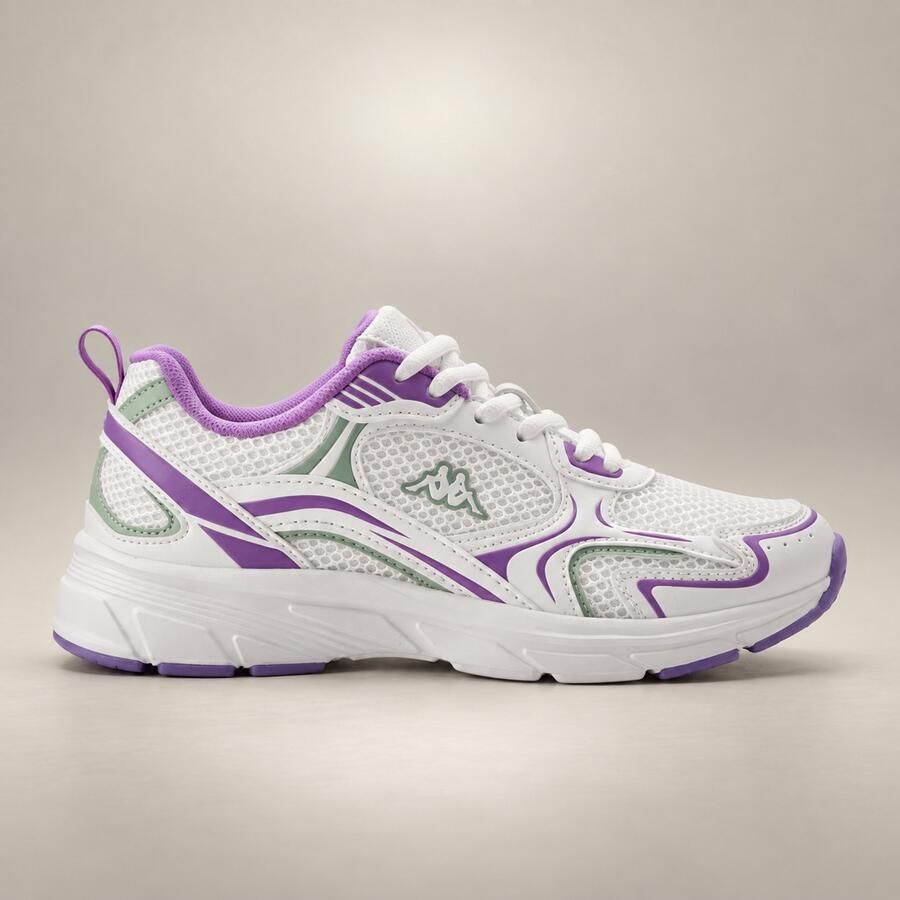 Wit Lila Mintgroen Kappa Kindersneakers lila