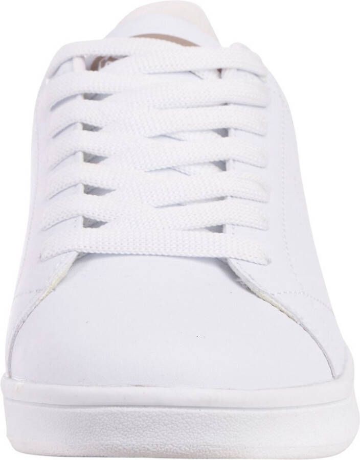 Kappa Unisex Sneaker mit buntem Fersendetail 243049 White Sand