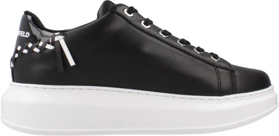 Karl Lagerfeld Kapri Whipstitch Dames Sneakers Schoenen Sneaker Leer Zwart KL62572
