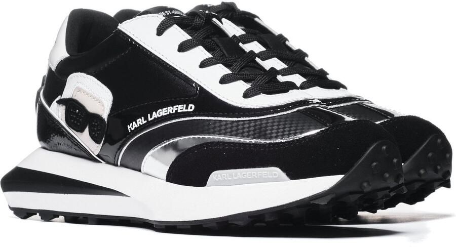 Karl Lagerfeld Zwarte Leren Suède Veterschoenen Black Dames - Foto 1