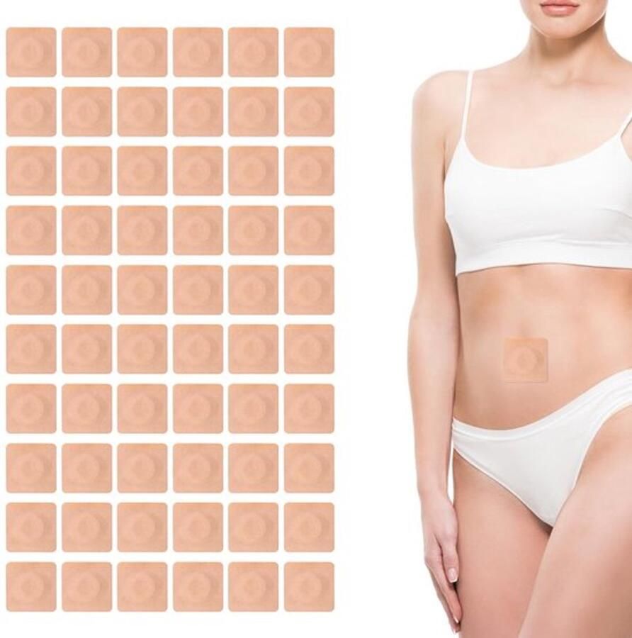 Karzo 60 stuks zelfklevende castorolie-pakking voor de navel van gemaakt van zeer absorberend organisch spunlace-doek voor comfortabel en effectief gebruik zonder olie