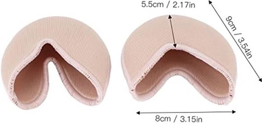Karzo Korte voorvoetbedekking teenzakken teenbeschermers elastische balletschoenen teenbedekking voetkussentjes hakken balletschoenen met puntige neus beige voor vrouwen verlichting van pijn aan de voorvoet