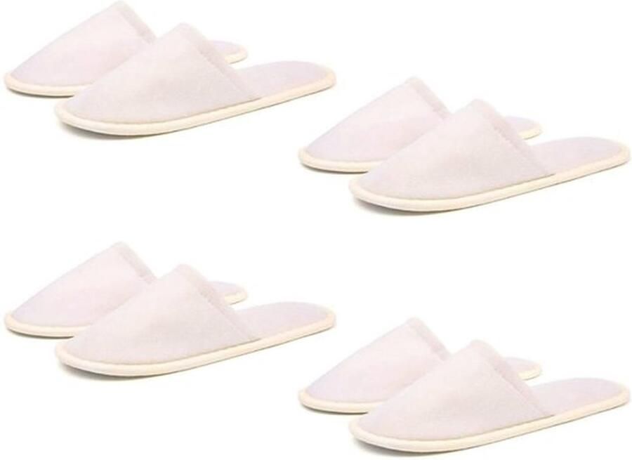 Karzo Spa Hotel Slippers Gastenslippers Set van 4 Paar Slippers voor nen en Slippers Universele Maat Slippers voor Gast Hotels en Kantoor (Beige Volledig Gewikkeld) Geen. beige
