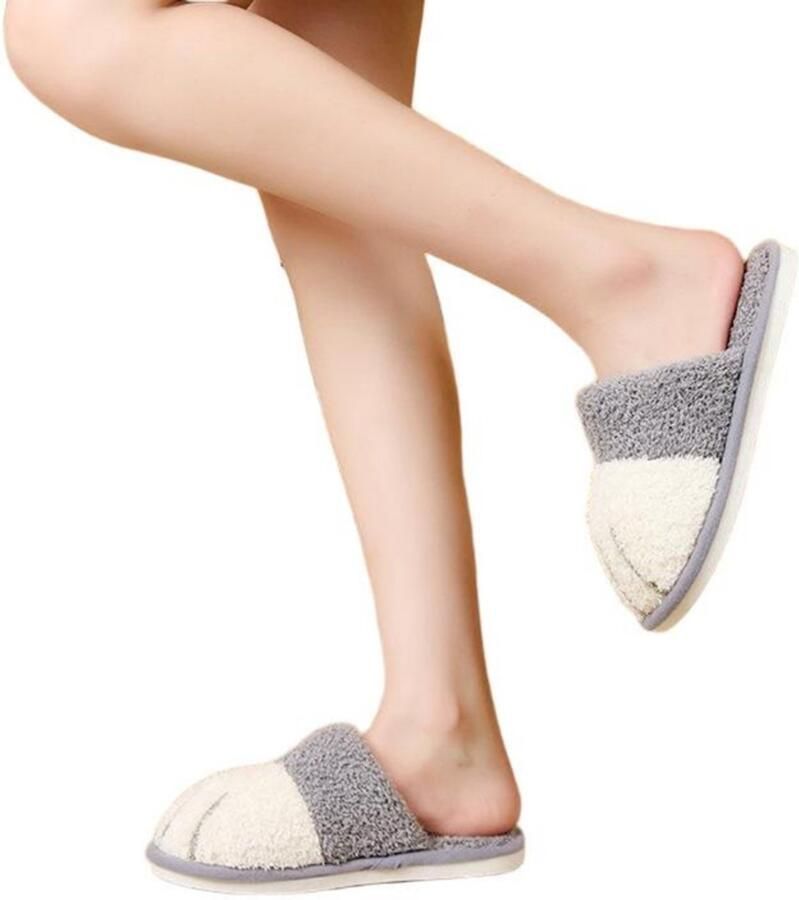 Katoenen pantoffels voor dames Maat S 35–36 Binnenlengte: Valt klein uit- Winterpantoffels Huisslippers Leuke pantoffels Warme pantoffels voor binnengebruik Antislip-pantoffels Damesschoeisel