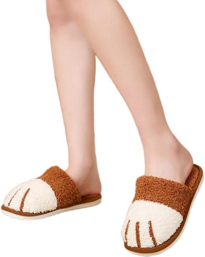 Katoenen pantoffels voor dames Maat M-37-38 Binnenlengte schoen: Valt klein uit- Winterpantoffels Huisslippers Leuke pantoffels Warme pantoffels voor binnengebruik Antislip-pantoffels Damesschoeisel