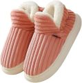 Katoenen pantoffels Warme huisschoenen Pluche pantoffels met gesloten hiel Antislipzolen Zacht en comfortabel Unisex Ideaal voor de koude winter Roze (vallen klein uit) - Roze