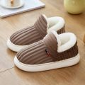 Katoenen schoenen Warme huisschoenen Pluche pantoffels Katoenen schoenen met gesloten hiel Antislipzool Zacht en comfortabel Unisex Ideaal voor koude winters Bruin (valt klein) - Bruin