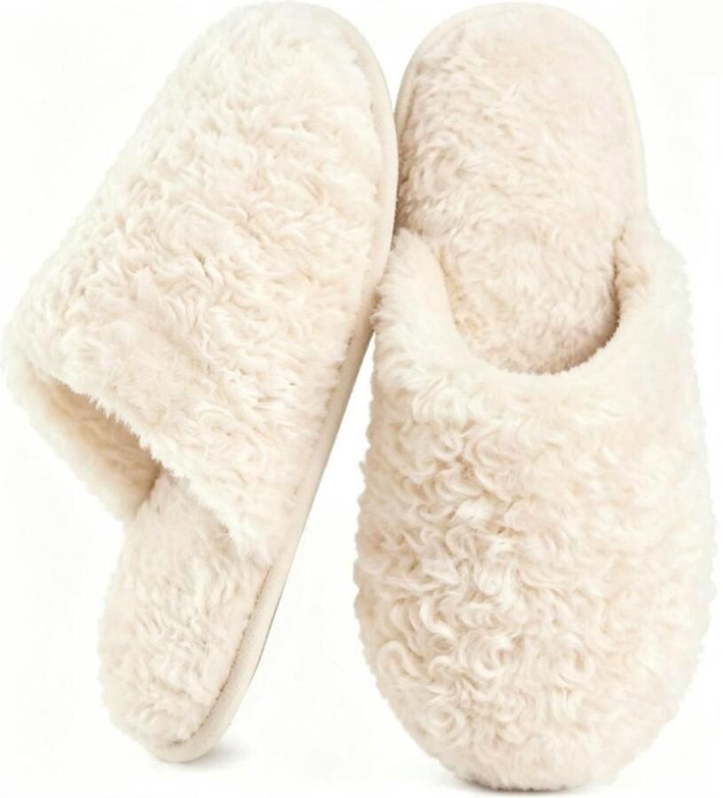 Katoenen slippers met gesloten neus Maat XL-41-42 Geschikt voor voetlengte Binnenlengte Slippers Huisslippers Antislip-slippers Pluche slippers Voor binnengebruik Zachte slippers Comfortabele