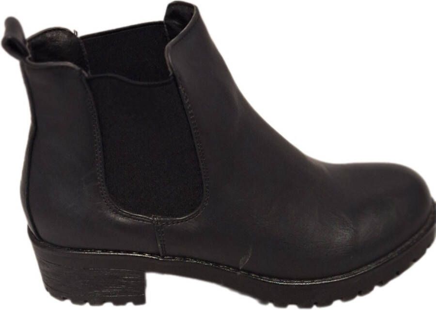 Kayla CHELSEABOOTS-LEDERLOOK-PROFIELZOOL-BLACK